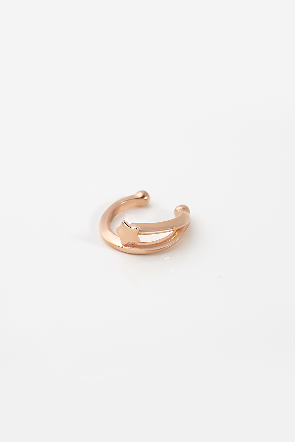Cuff 18K Rose Gold Plated Silver Earring with Star Detail