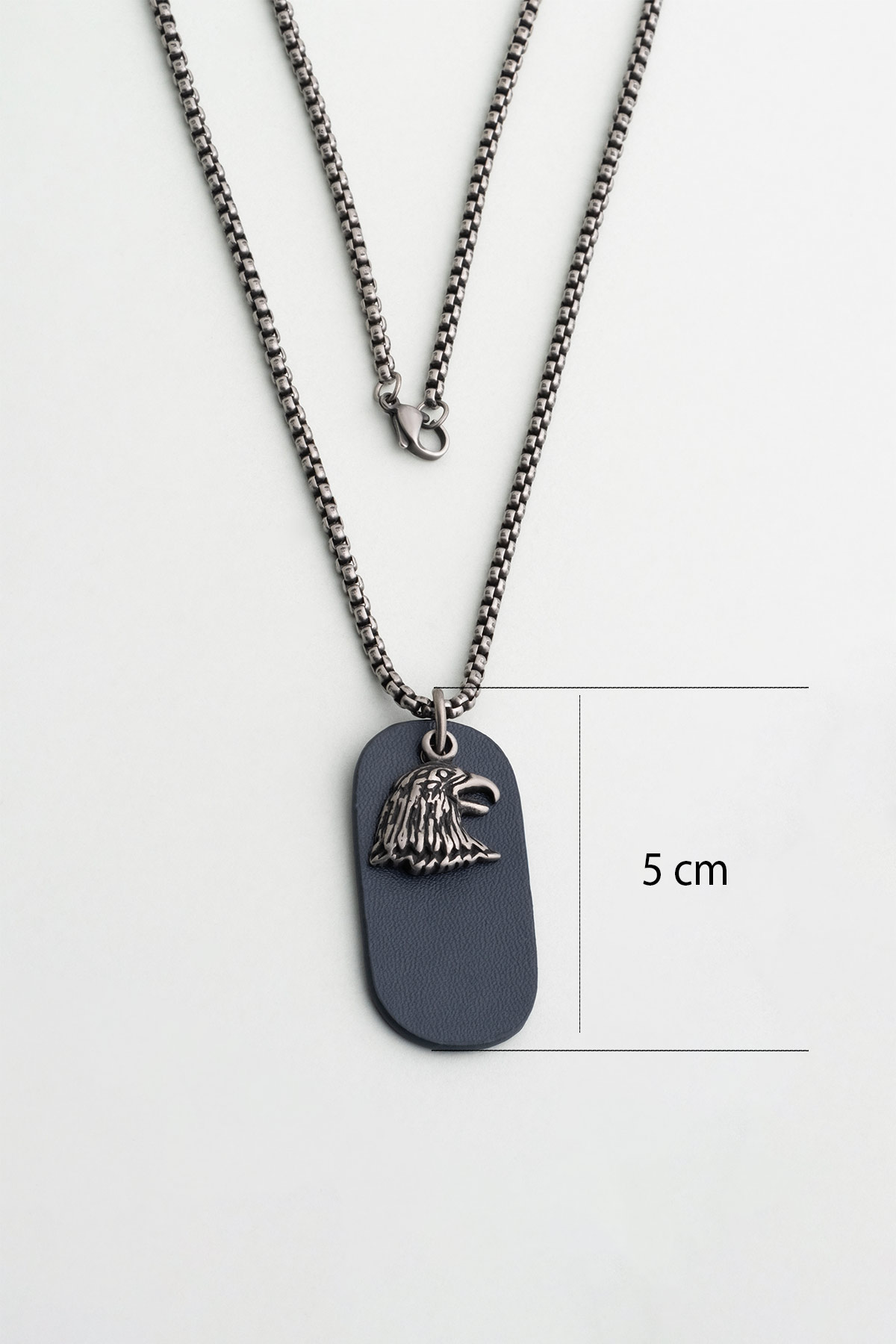 Resim Kartal Figürlü 67 Cm Çelik Erkek Kolye