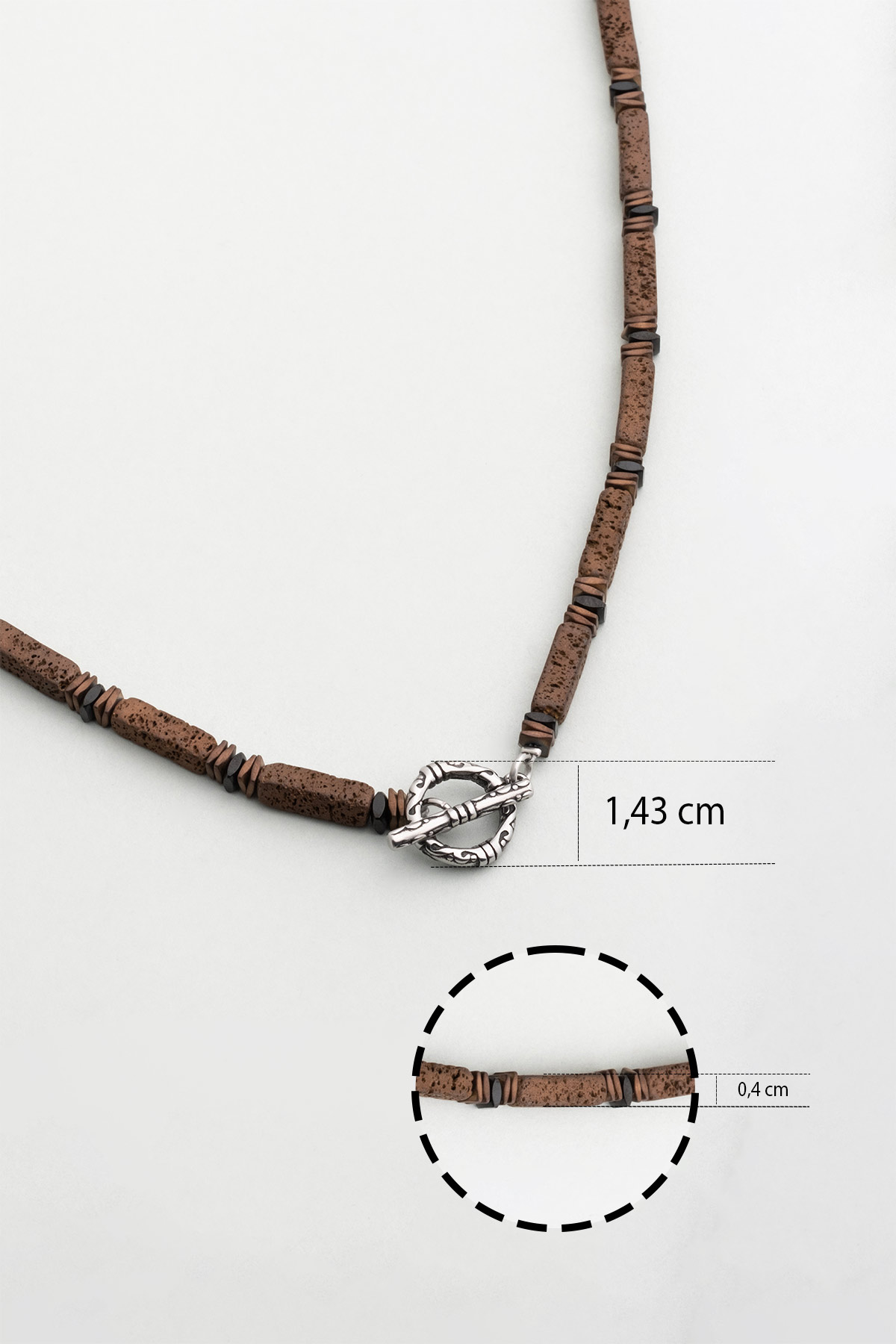 Resim Lav Taşlı 50 Cm Çelik Erkek Kolye