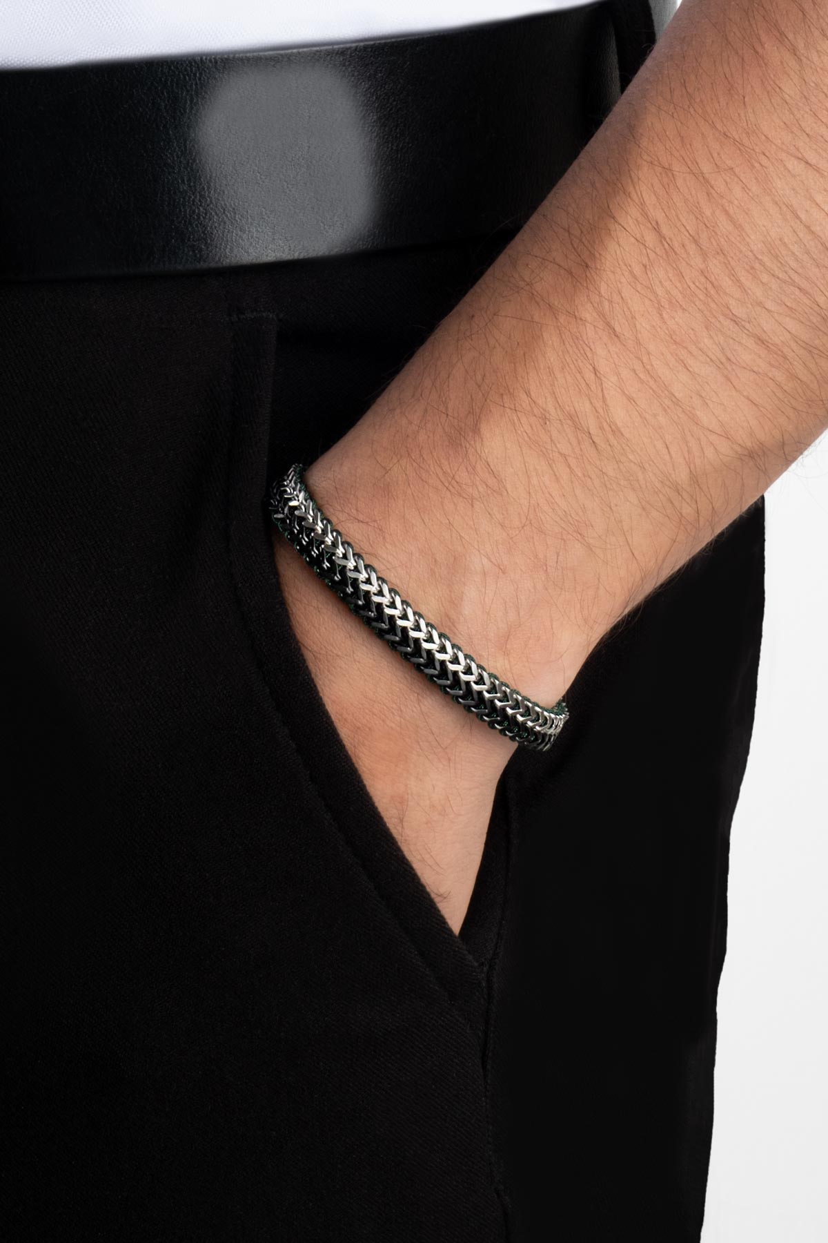 İki Renkli 21 Cm Çelik Erkek Bileklik 02439930299_3