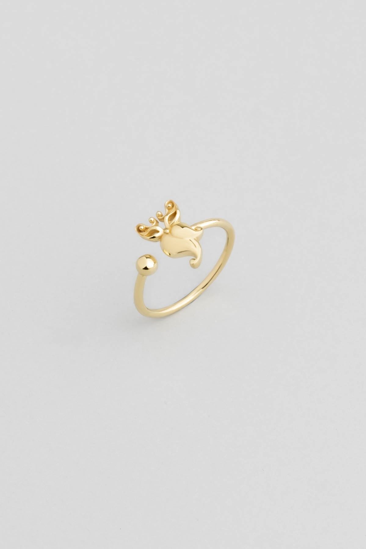  Mystic Dream 18 Karat Yellow Gold Plated Silver Owl Ring