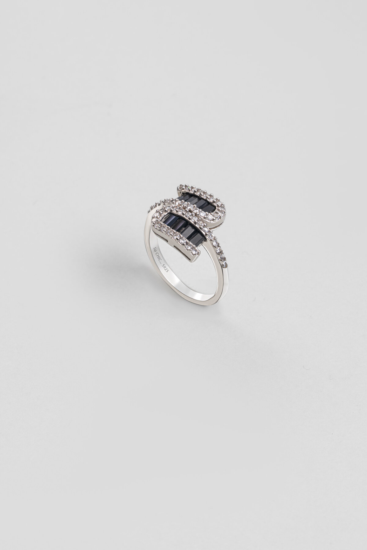 Yakamoz 18 Ayar Beyaz Altın Kaplama Gümüş Yüzük