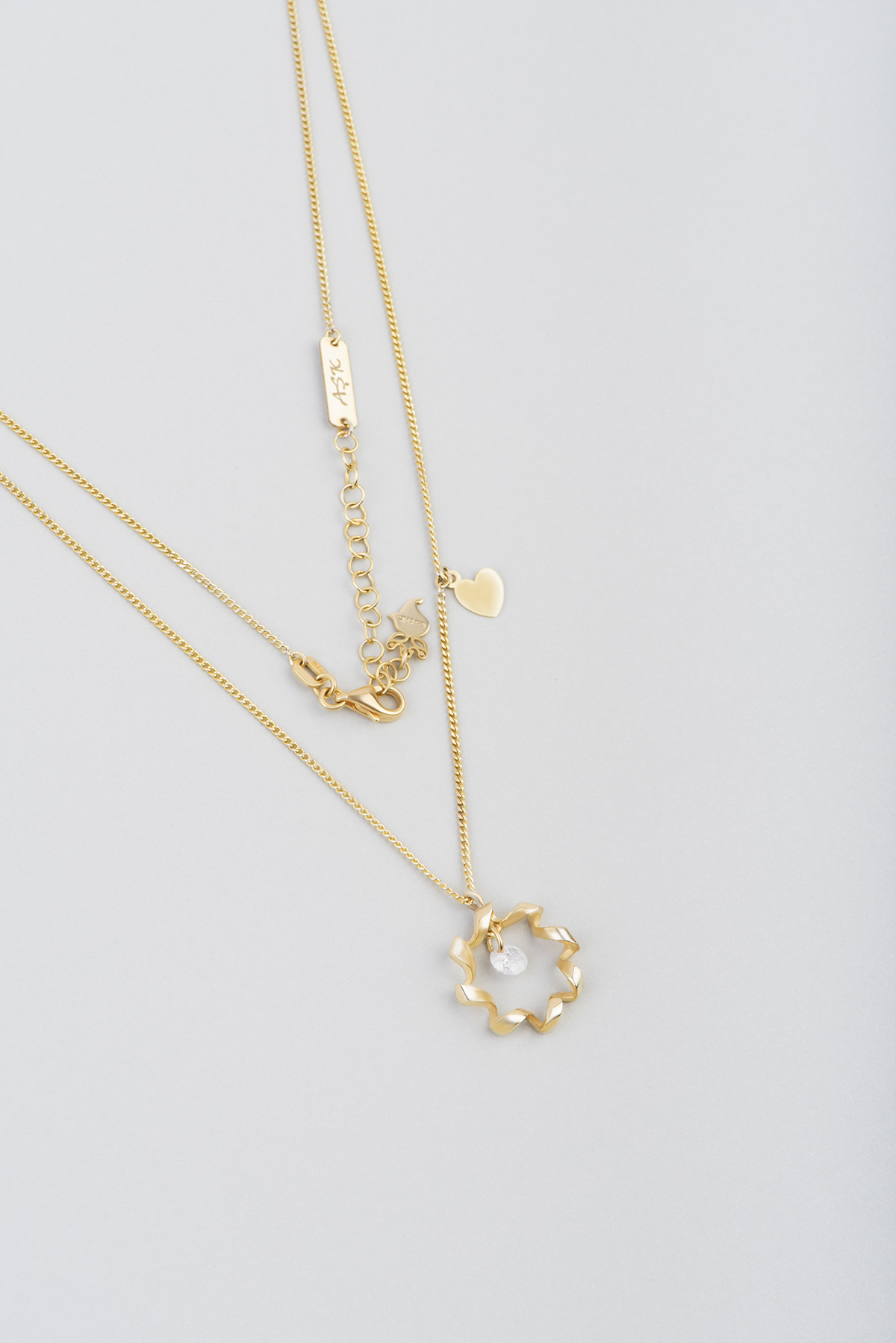 Love Steps 18 Karat Yellow Gold Plated  Silver Necklace