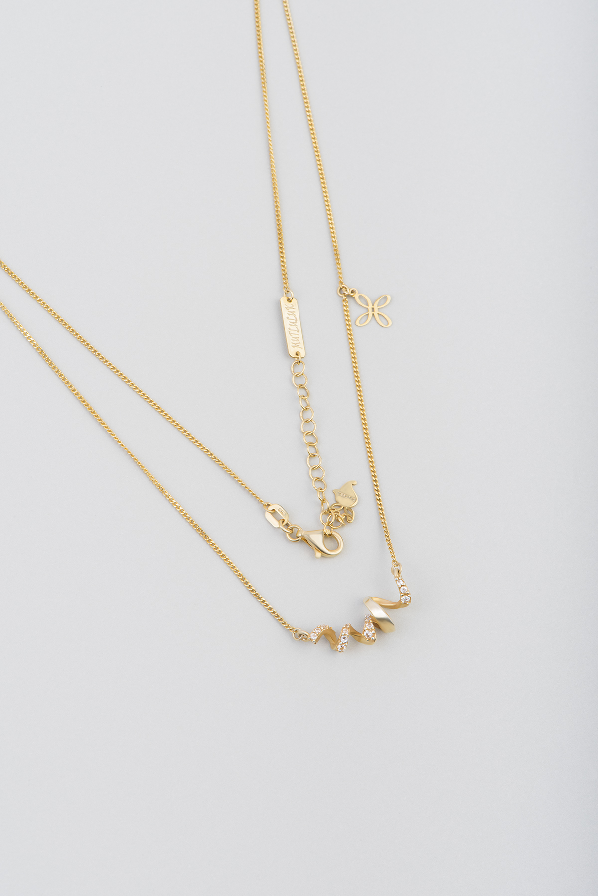  Happiness Step 18 Karat Yellow Gold Plated Silver Necklace