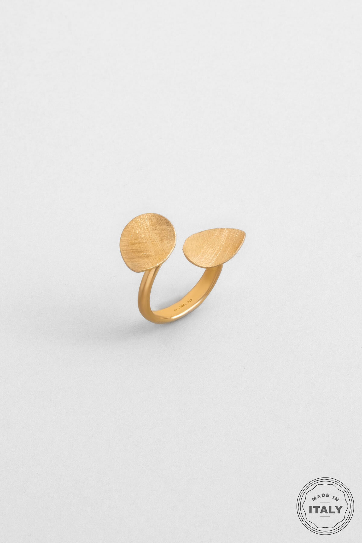 Çölün Işıltısı 18 Ayar Sarı Altın Kaplama Gümüş Yüzük