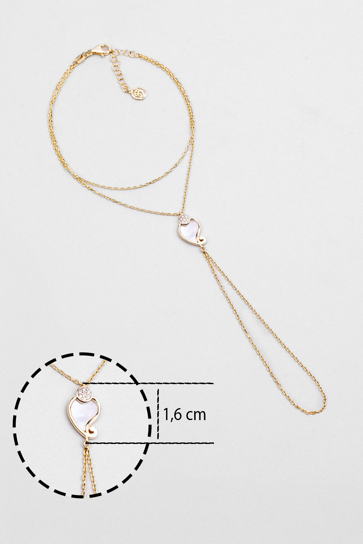 Resim Sedef Masalı 18 Ayar Beyaz Altın Kaplama 19 Cm Gümüş Şahmeran
