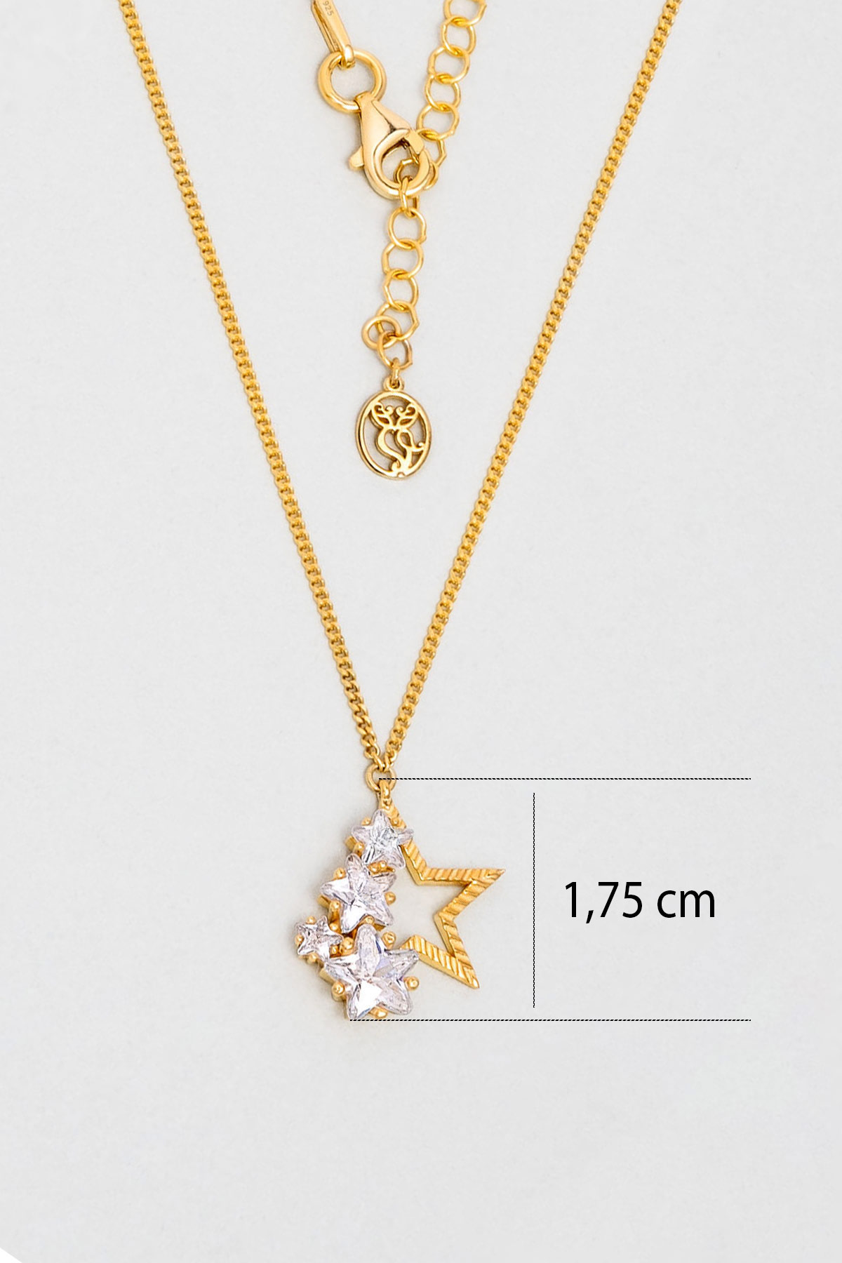 Nova 18 Ayar Sarı Altın Kaplama 45 Cm Gümüş Kolye 07312040144_2