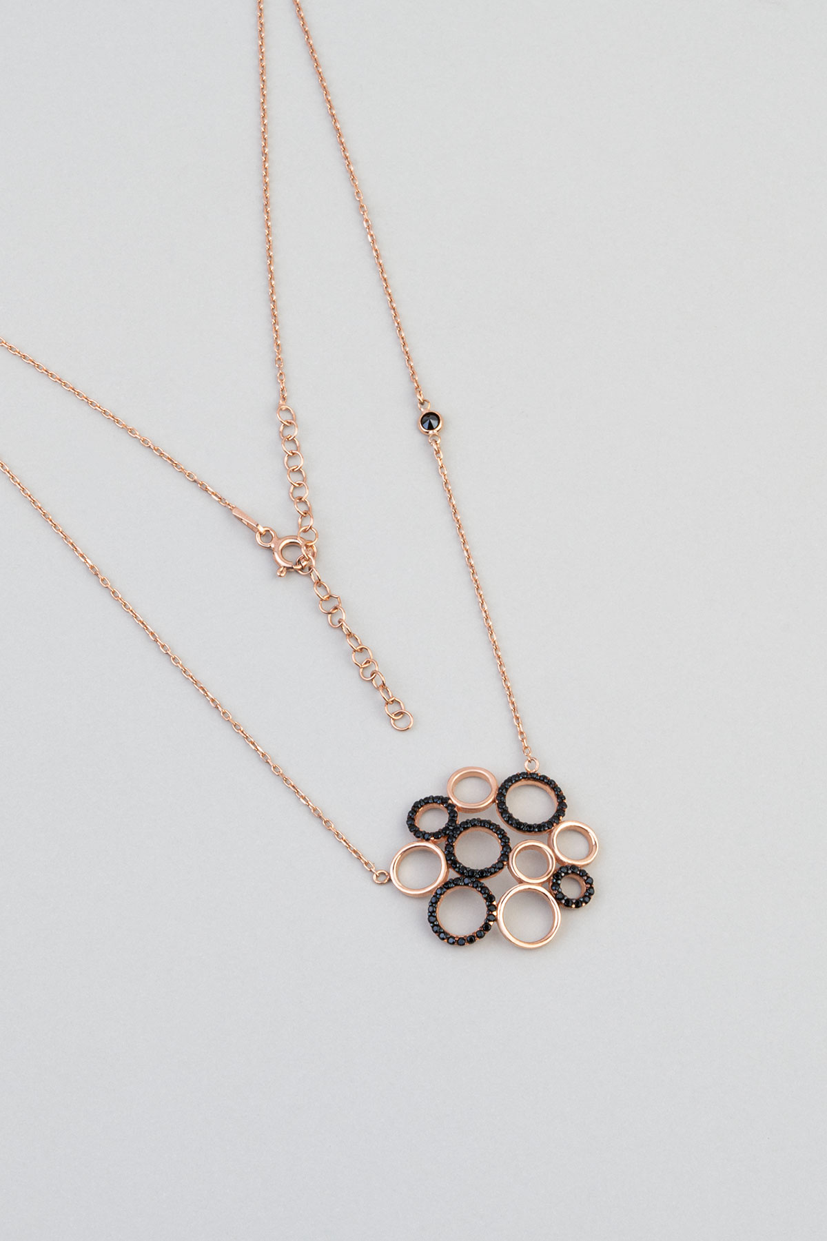 Bubble 18 Karat Rose Gold Plated  Silver Necklace