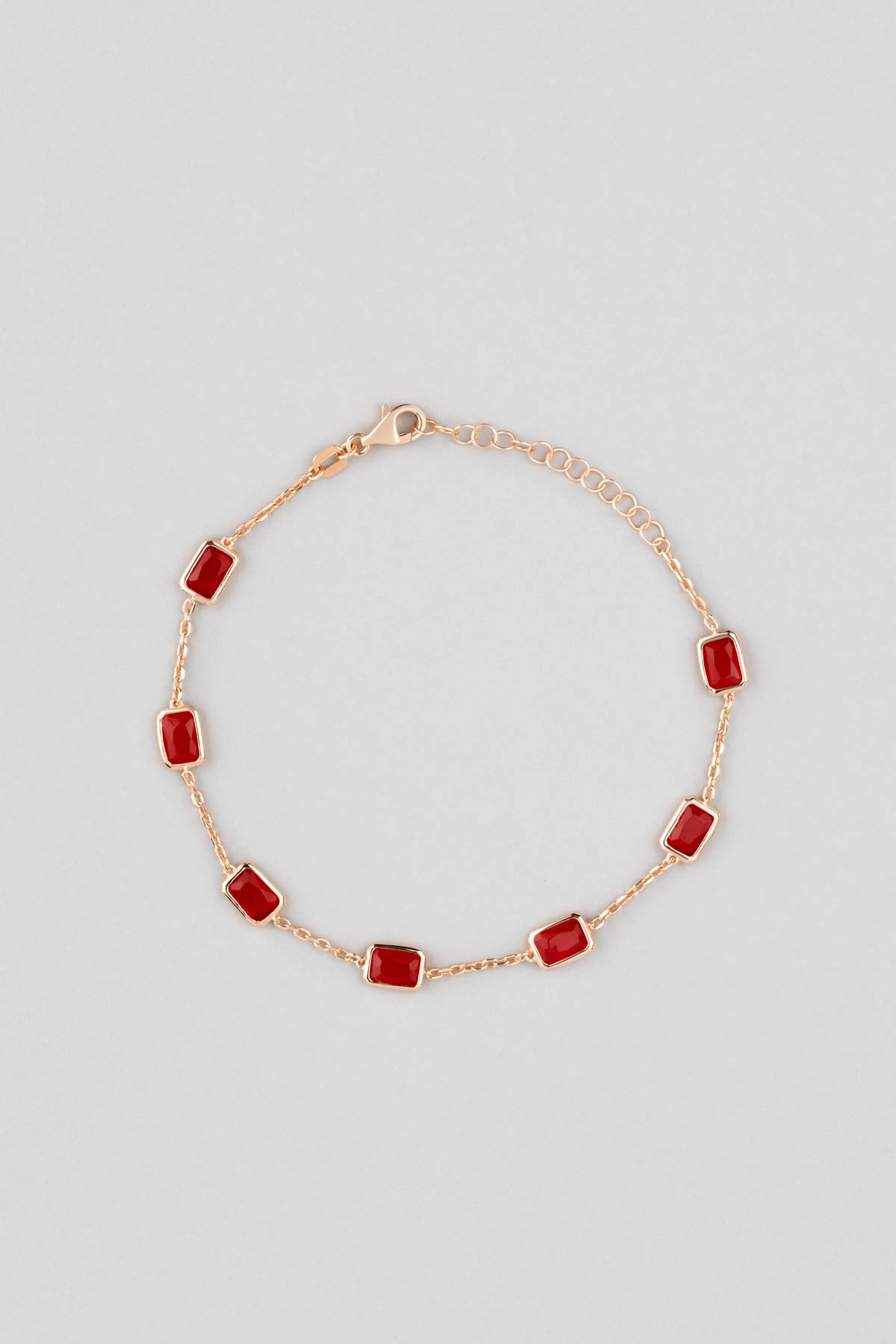 Festival Rose Gold Plated Silver Bracelet with Colored Stones