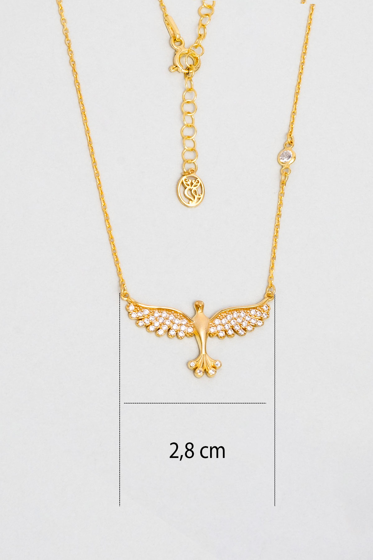 Resim 18 Ayar Sarı Altın Kaplama Gümüş 50 Cm Mikail Meleği Kolye