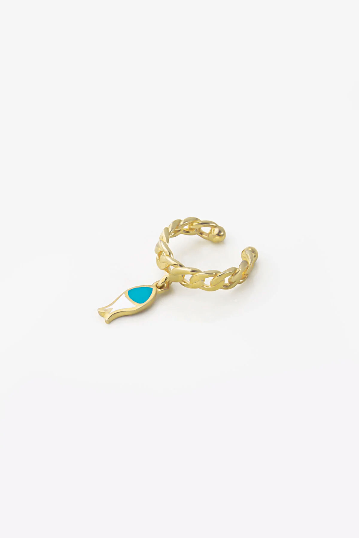 Lucky Fish Cuff 18K Yellow Gold Plated Silver