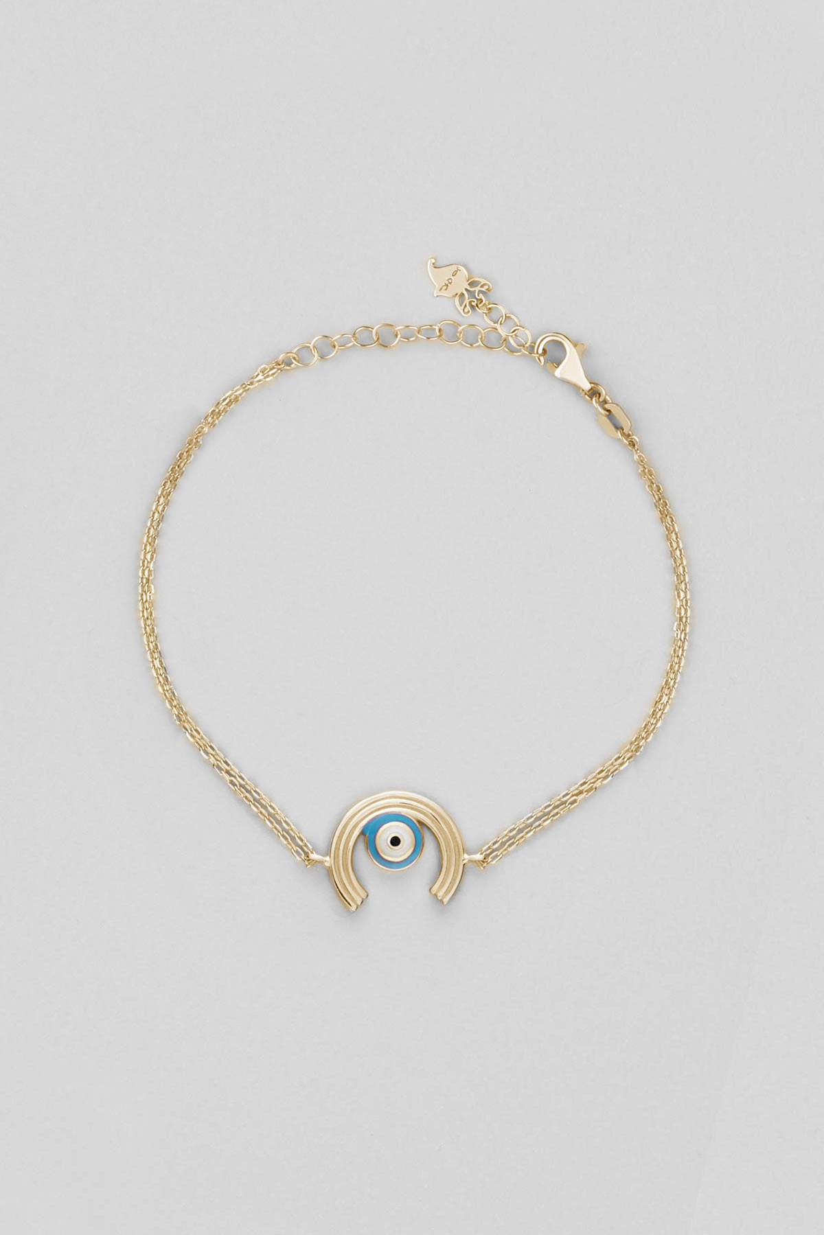 Minimal Evil Eye 18 Karat Gold Plated Silver Bracelet