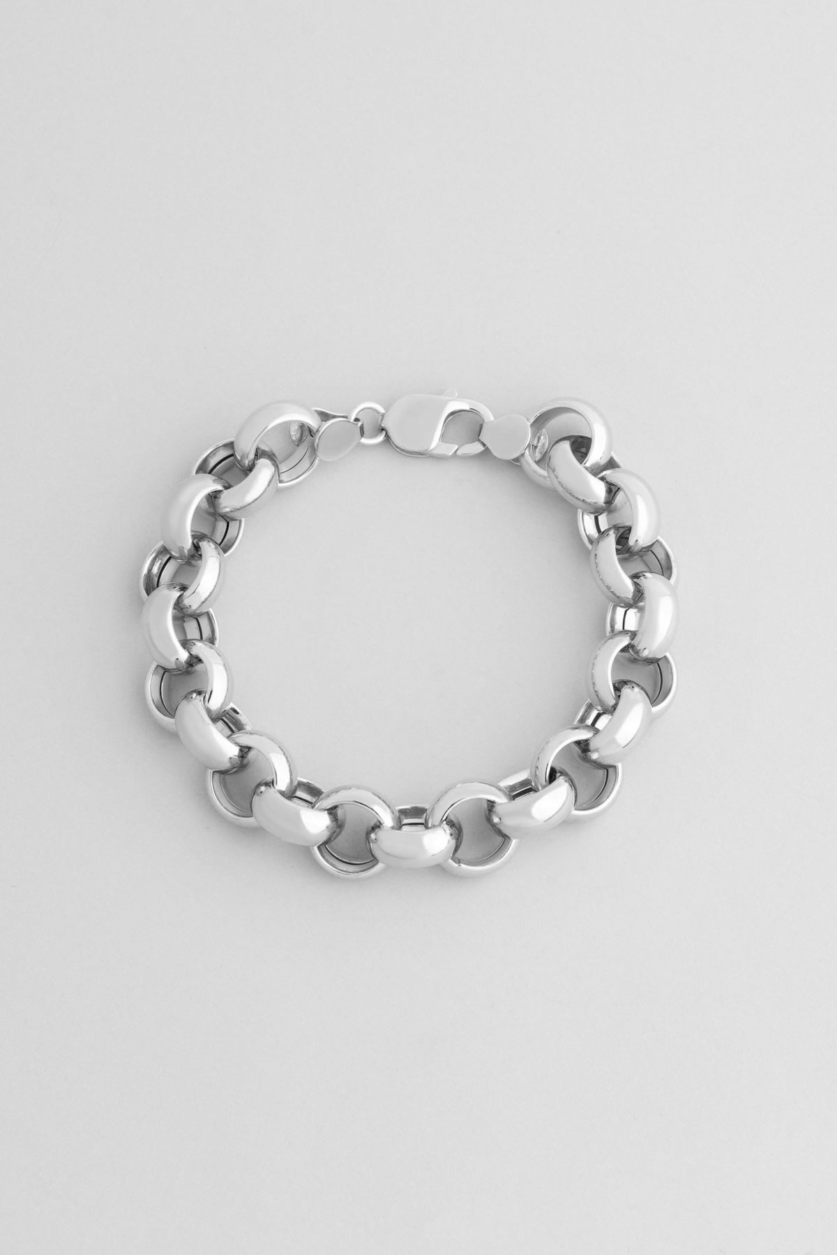 Hollow Modern Design 18 Karat White Gold Plated Silver Bracelet
