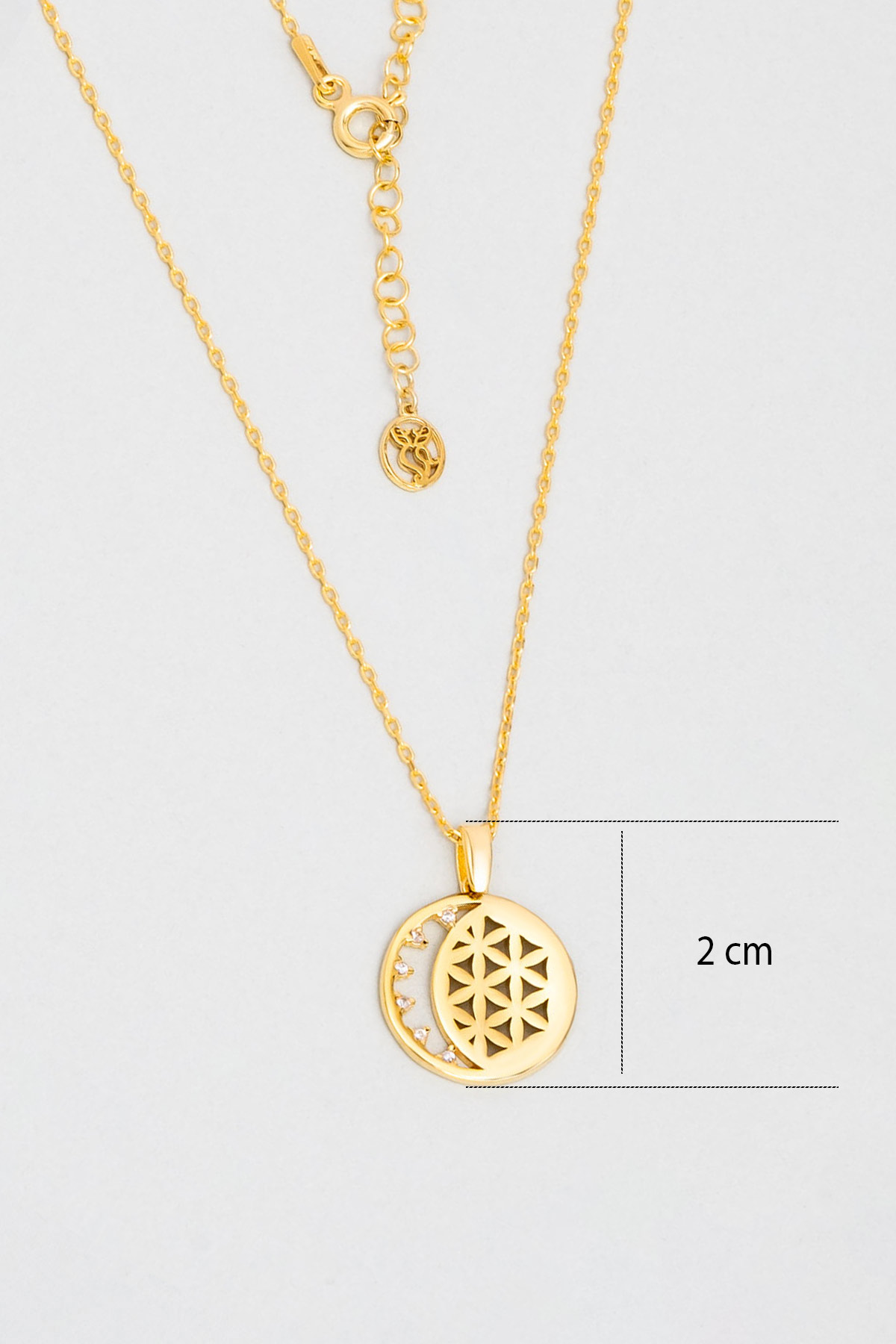 Resim Yaşam Çiçeği 18 Ayar Sarı Altın Kaplama 45 Cm Gümüş Minimal Kolye