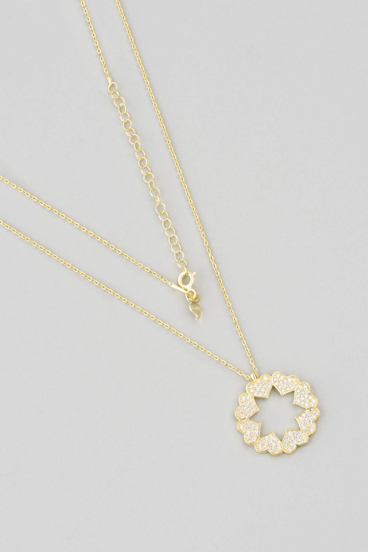 Love Circle 18K Yellow Gold Plated Silver Necklace