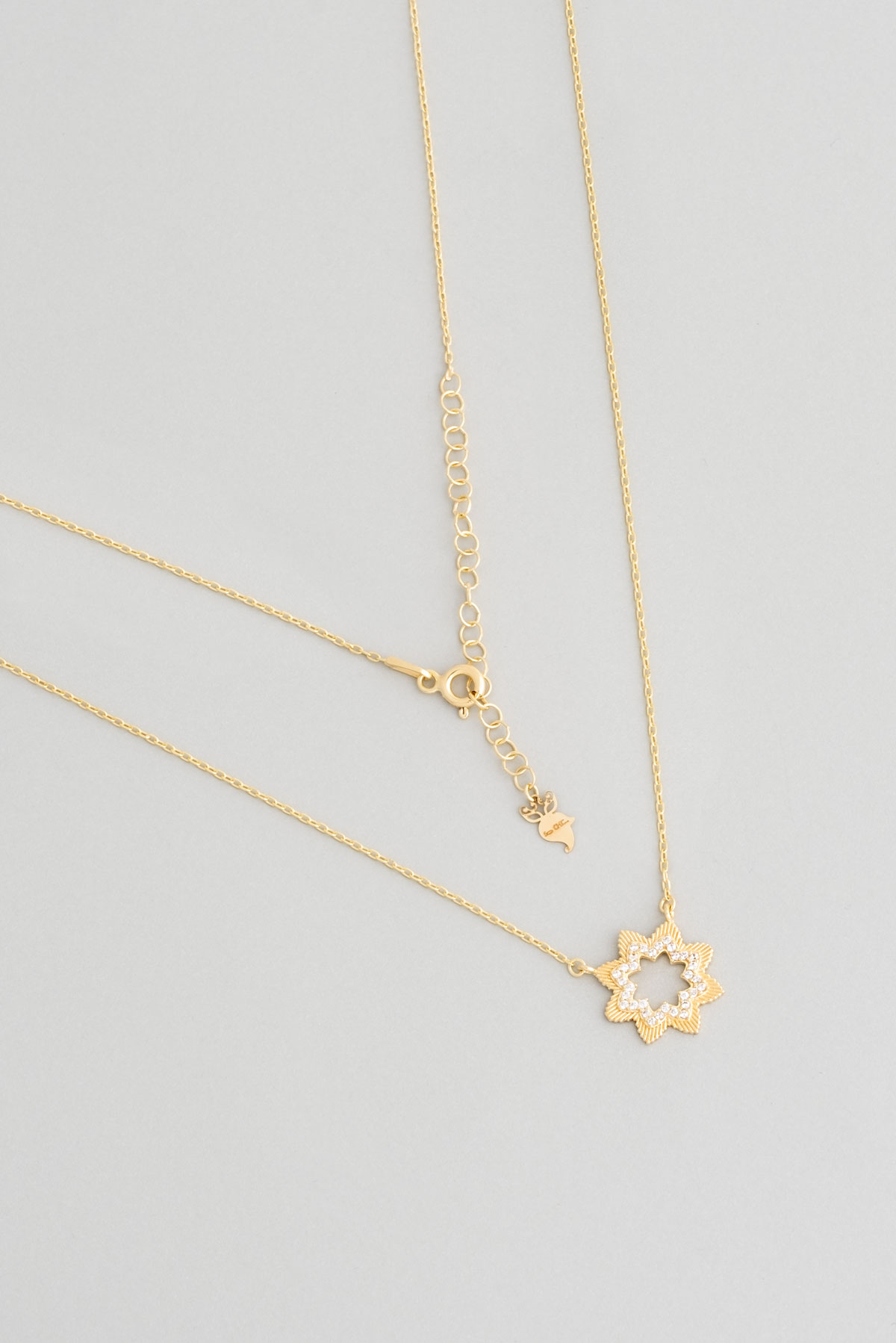 Sun 18 Karat Yellow Gold Plated Silver Necklace
