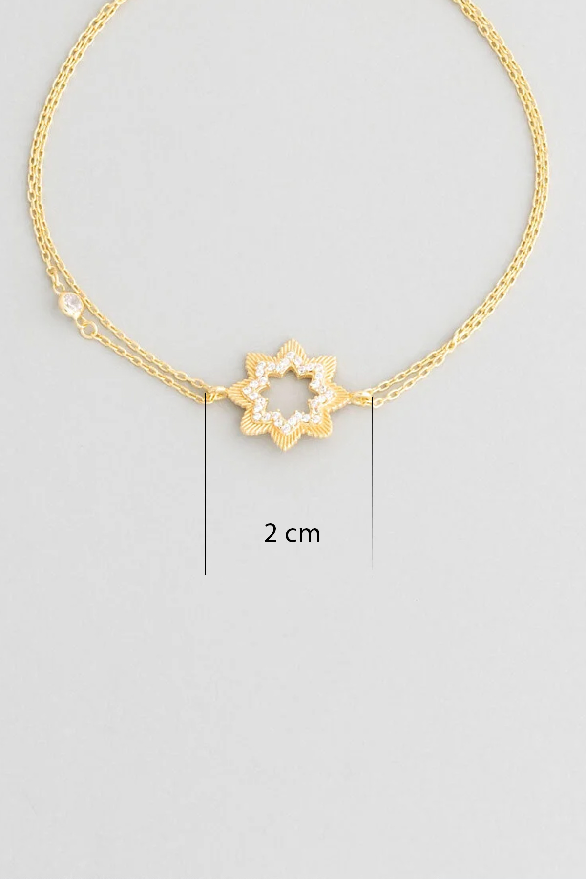 Şans Çiçeği 18 Ayar Sarı Altın Kaplama 20 Cm Gümüş Bileklik 1118440144_2