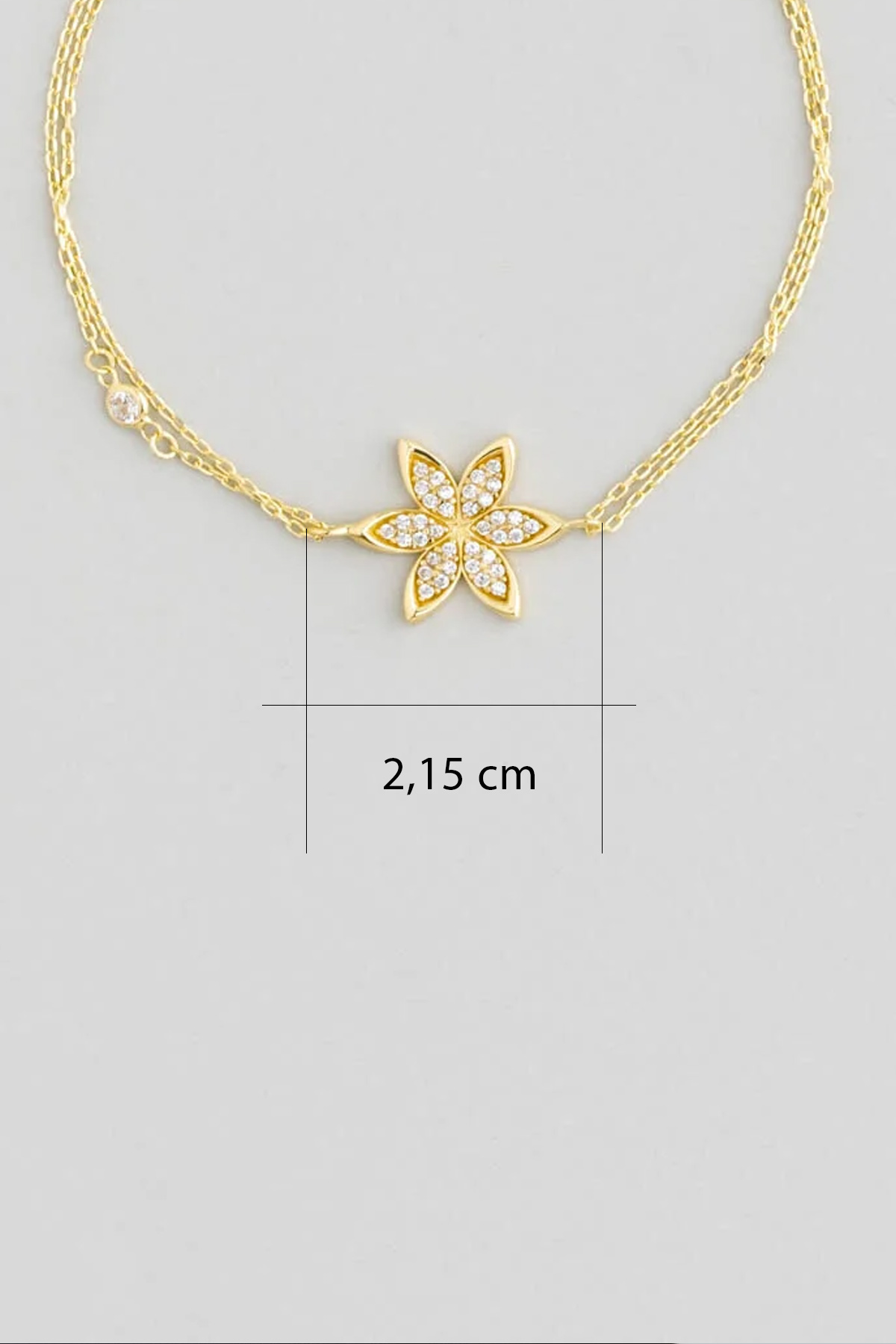 Resim Şans Çiçeği 18 Ayar Sarı Altın Kaplama 20 Cm Gümüş Bileklik