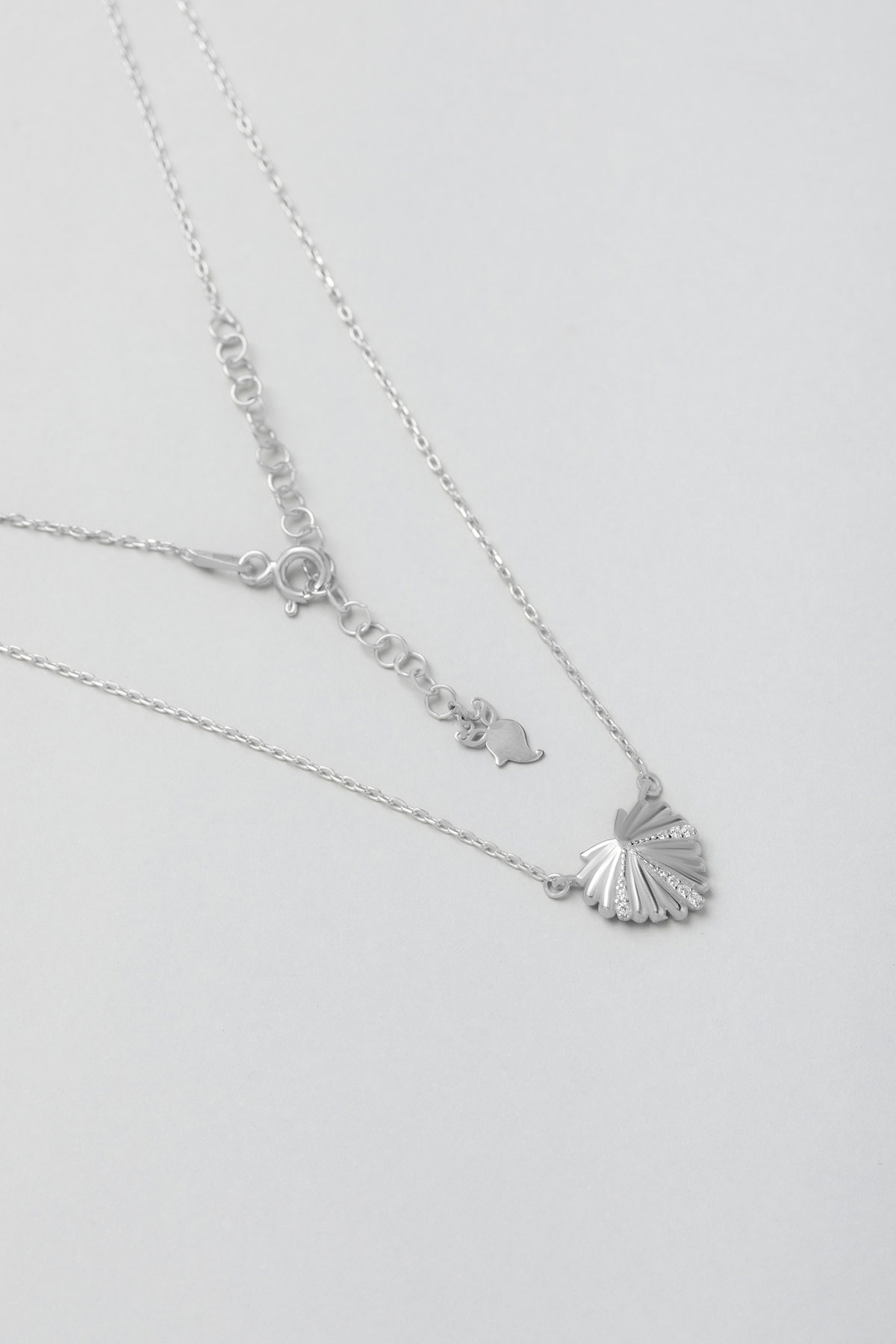  Sea Shell 18K White Gold Plated  Silver Minimal Necklace