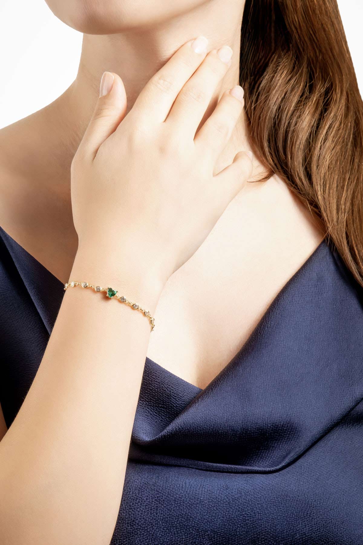 Resim Aşk Yolu 18 Ayar Sarı Altın Kaplama 19 Cm Gümüş Bileklik