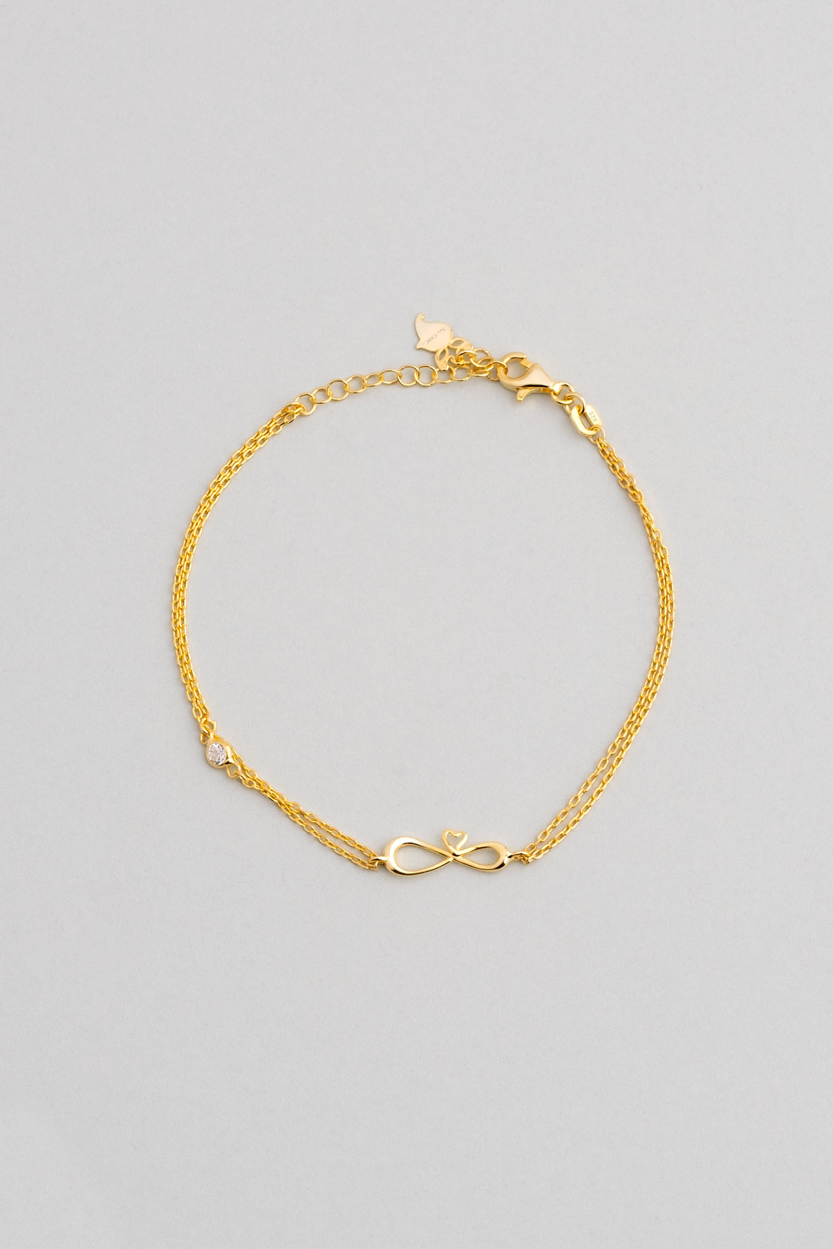 Endless Love 18 Carat Yellow Gold Plated Silver Minimal Bracelet