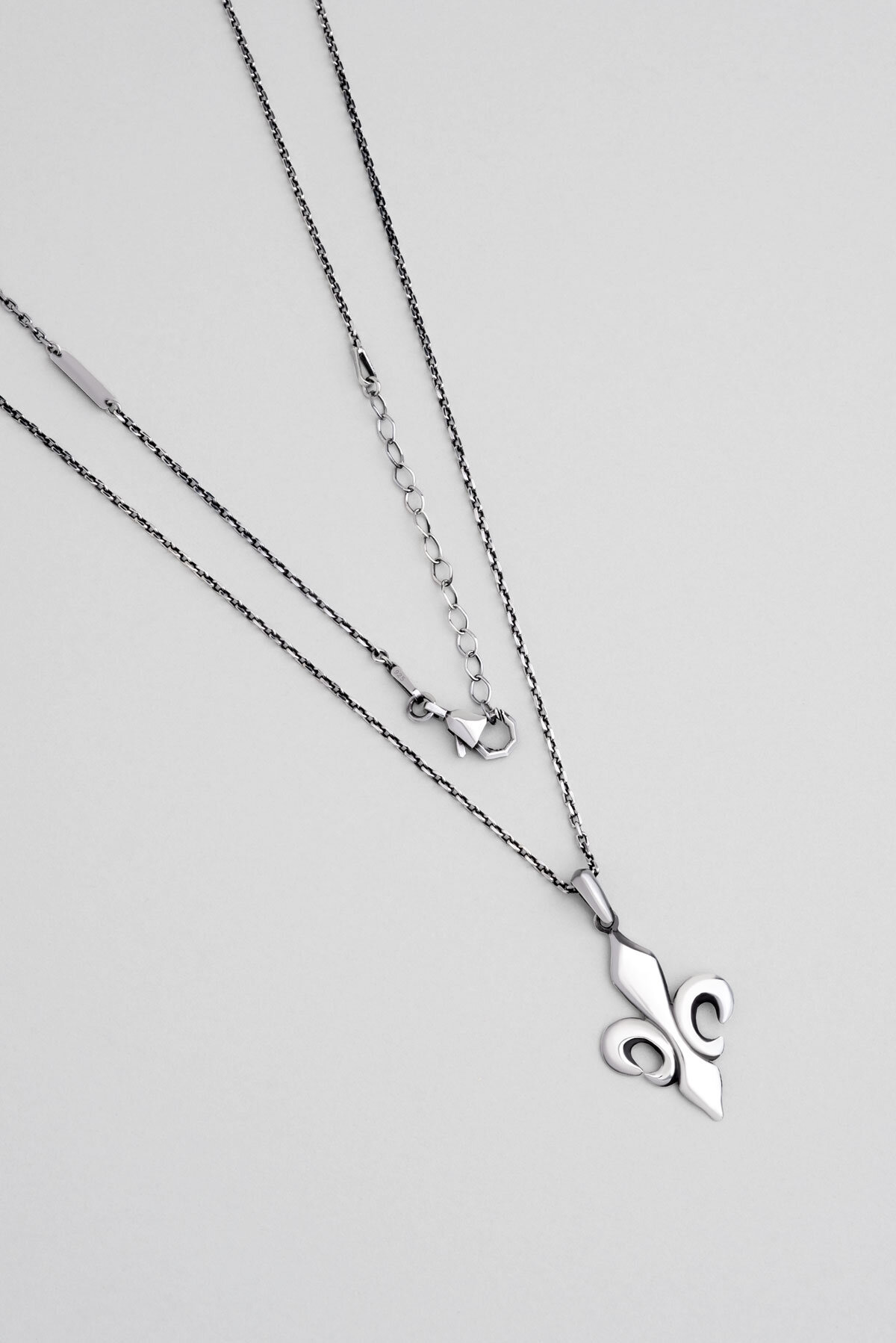 Fransız Lalesi 65 Cm Gümüş Erkek Kolye