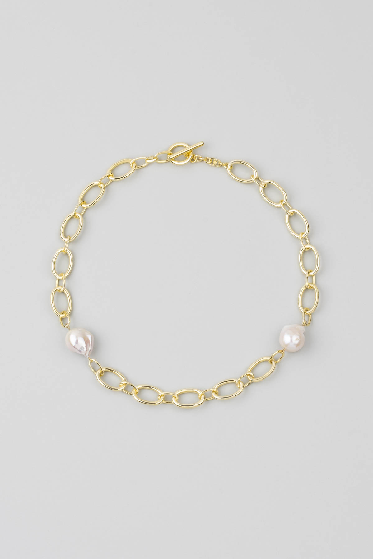 Hollow Baroque Pearl Design 18 Karat Yellow Gold Plated Silver Bracelet