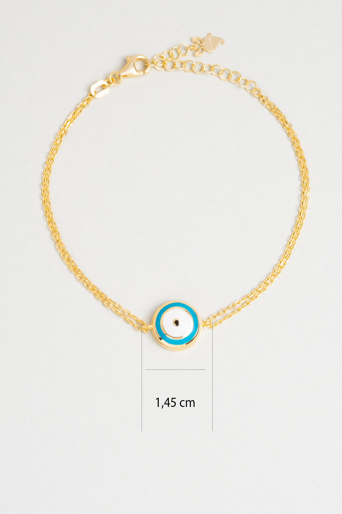 Ra'nın Gözü 18 Ayar Sarı Altın Kaplama 19 Cm Gümüş Bileklik 1161670544_2