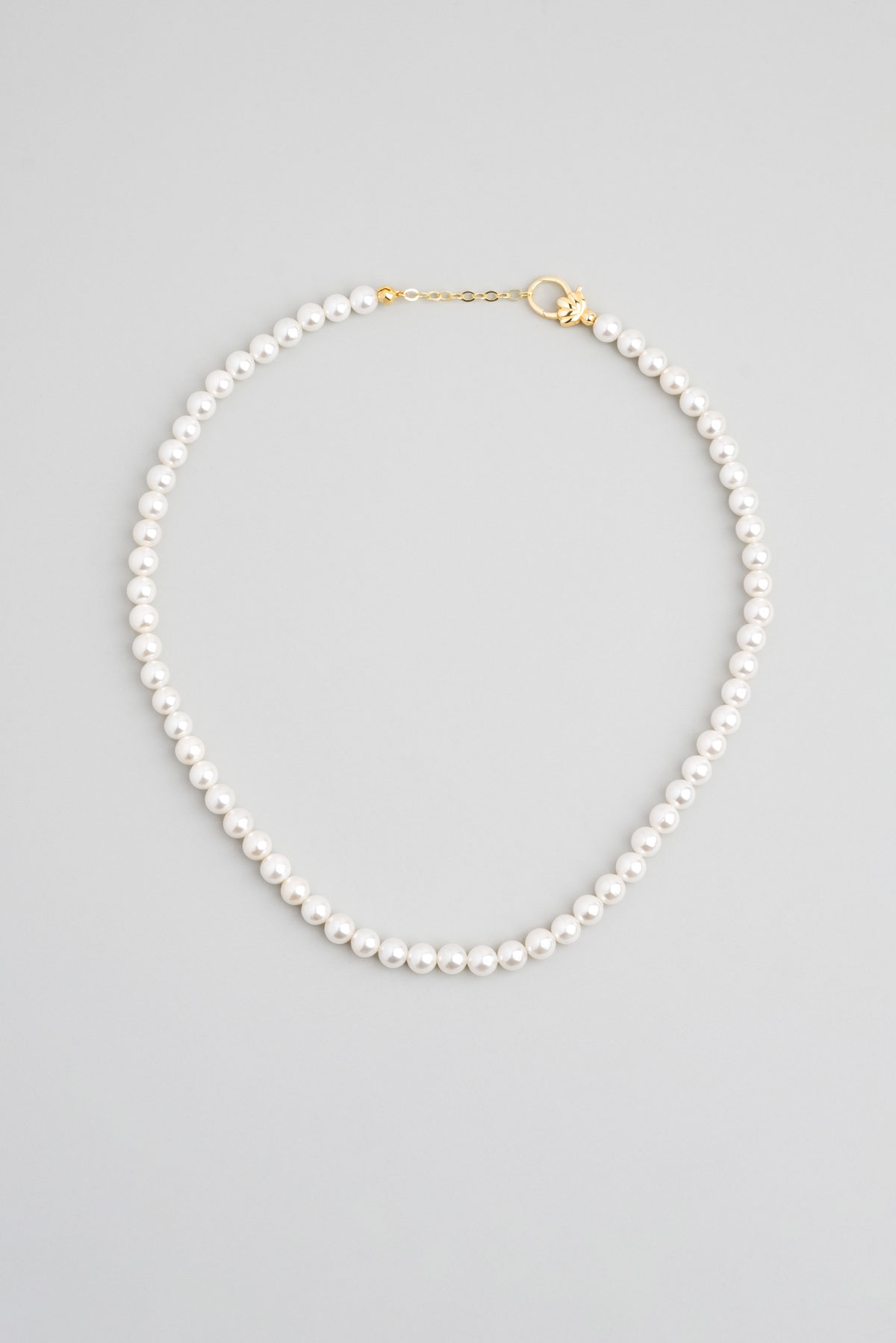 Pearl 18 Karat Yellow Gold Plated 45 Cm Silver Necklace