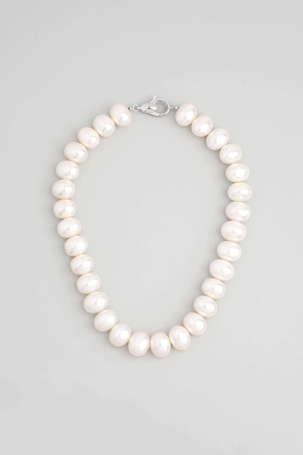 Pearl 18 Karat White Gold Plated Silver Necklace