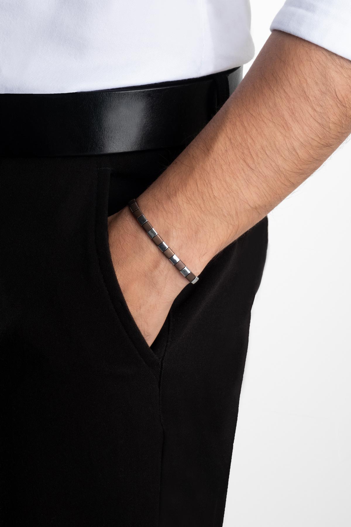 Hematit Taşlı 21 Cm Gümüş Erkek Bileklik 1170601199_3