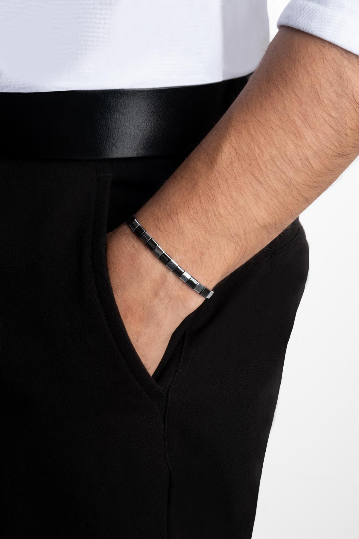 Hematit Taşlı 21 Cm Gümüş Erkek Bileklik 1170606699_3