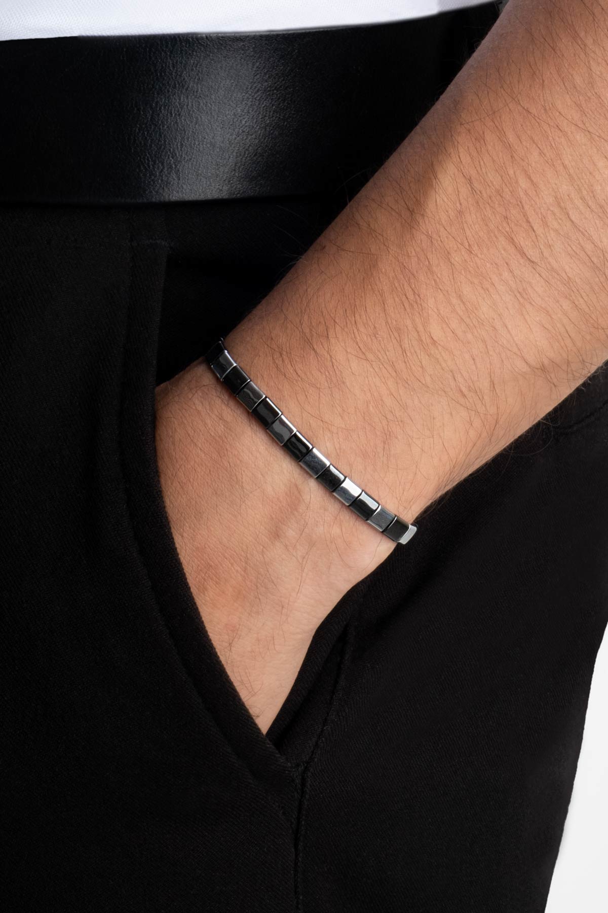 Hematit Taşlı 21 Cm Gümüş Erkek Bileklik 1170606699_4