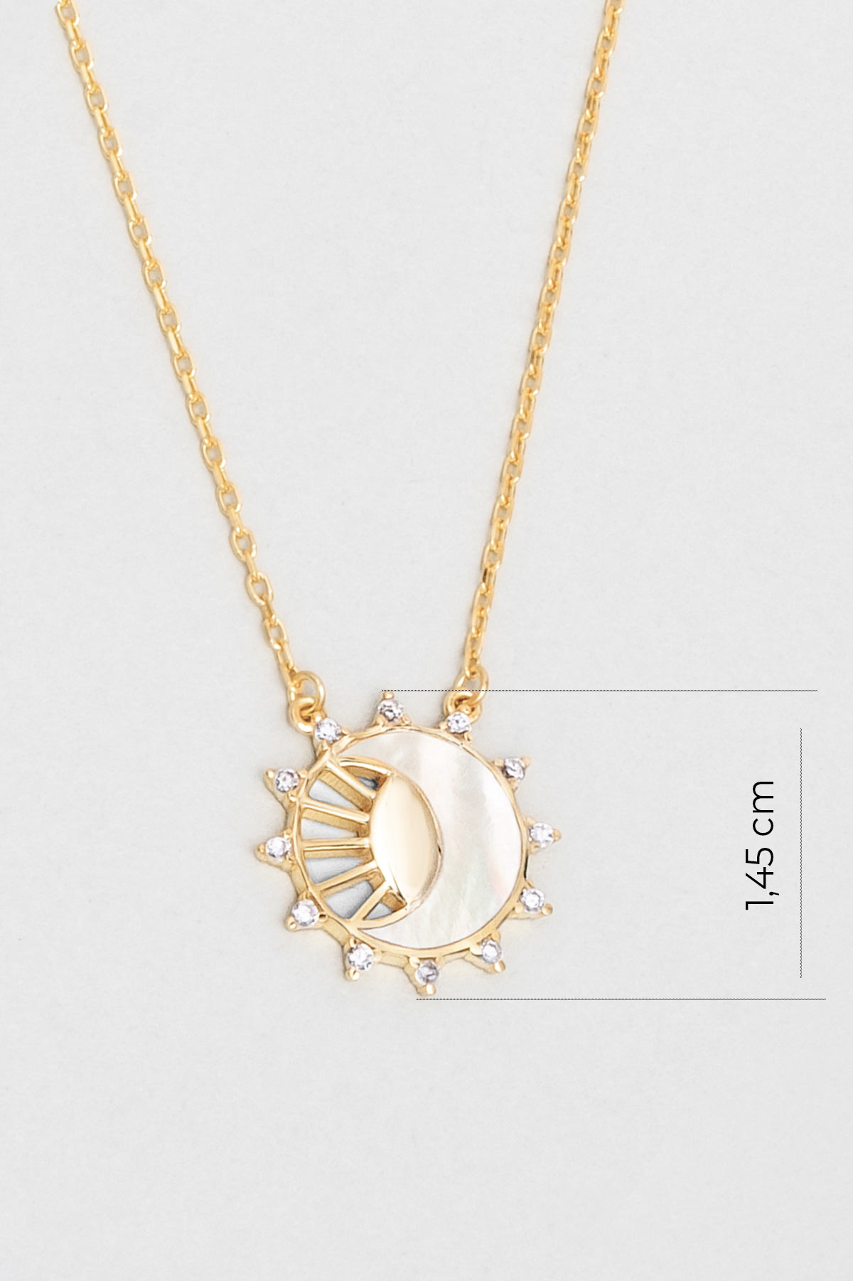 Resim Gün Batımı 18 Ayar Sarı Altın Kaplama 45 Cm Gümüş Minimal Kolye