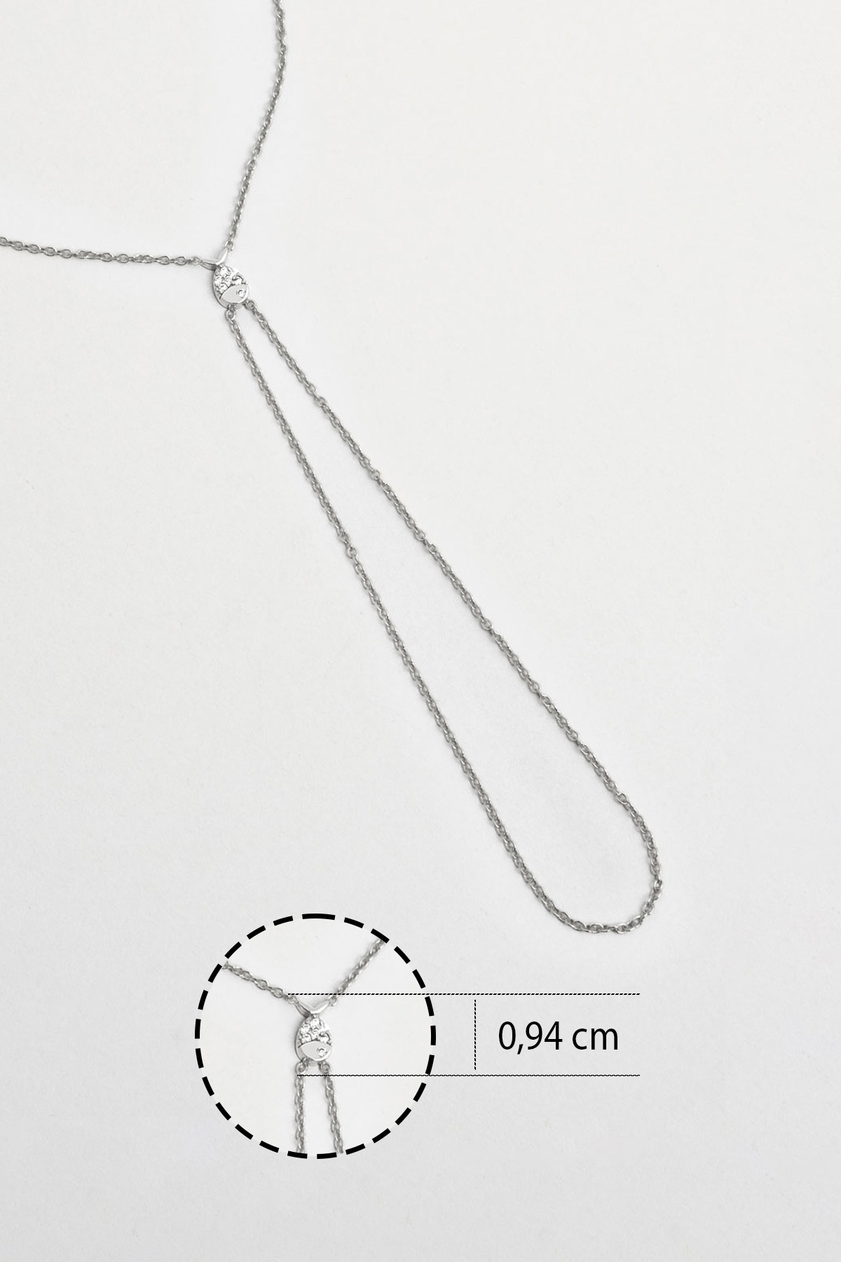 Resim Kayıp Balık 18 Ayar Beyaz Altın Kaplama 21 Cm Gümüş Şahmeran