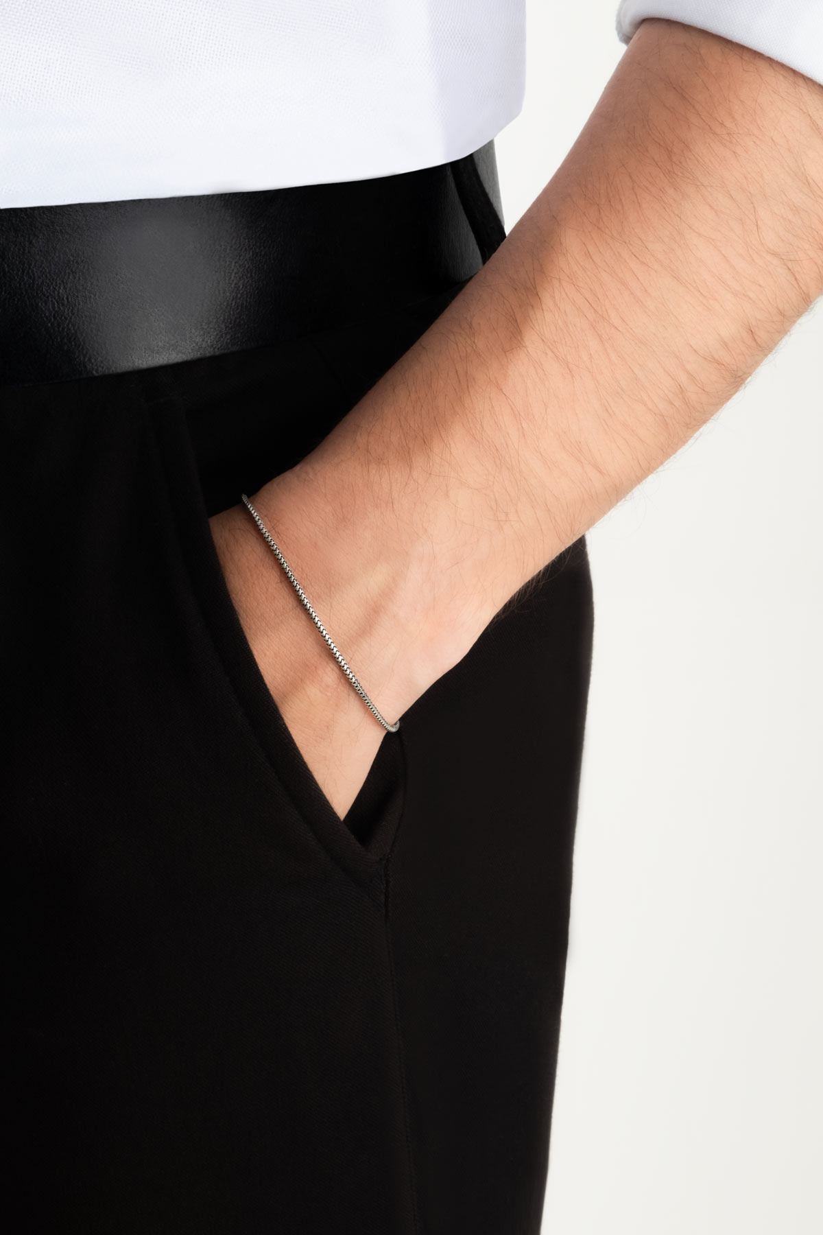 Minimal Tasarım Oksitli 21 Cm Gümüş Erkek Bileklik 1172673799_3