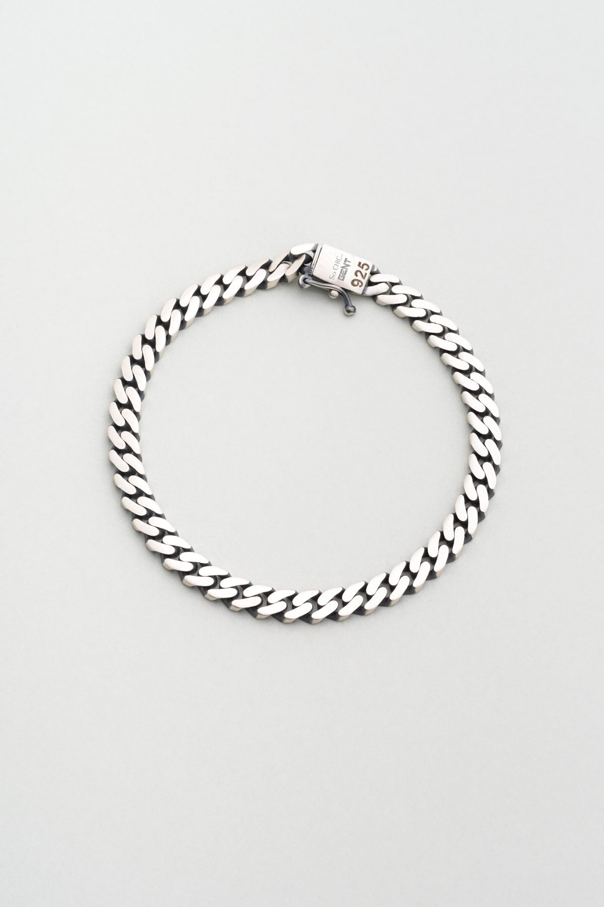 Örgü Stil Oksitli Gümüş Erkek Bileklik