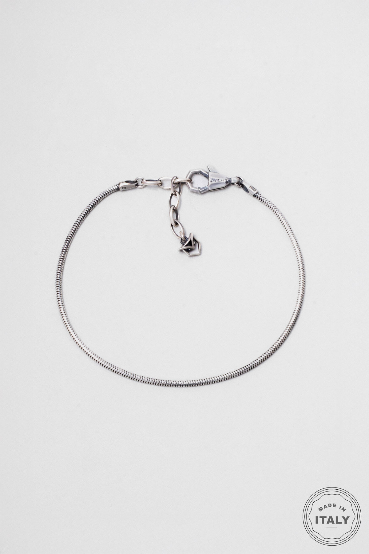 Klasik Stil Oksit Kaplama 21 Cm Gümüş Erkek Zincir Bileklik