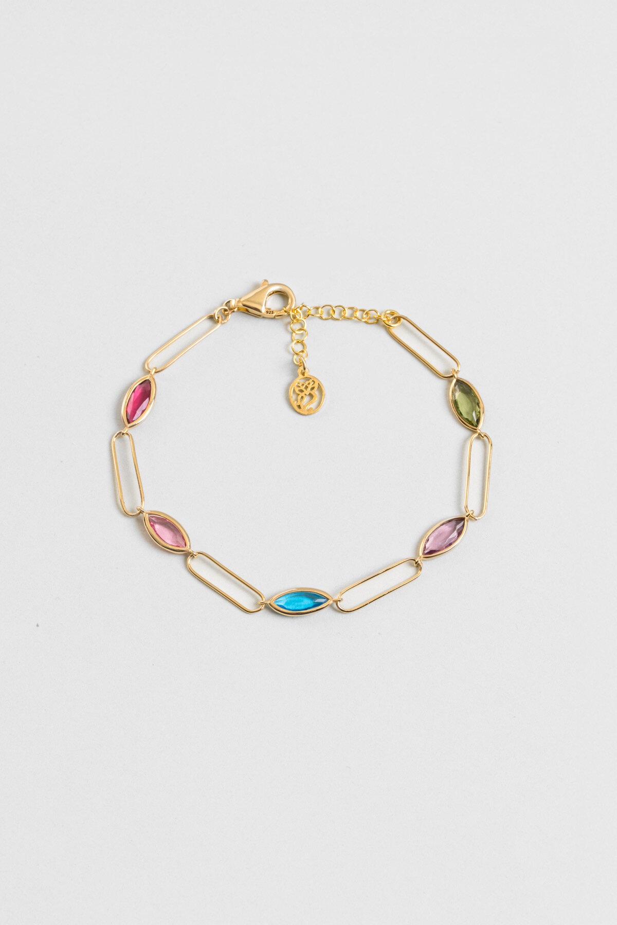 Konfeti 18 Ayar Sarı Altın Kaplama 19 Cm Gümüş Bileklik