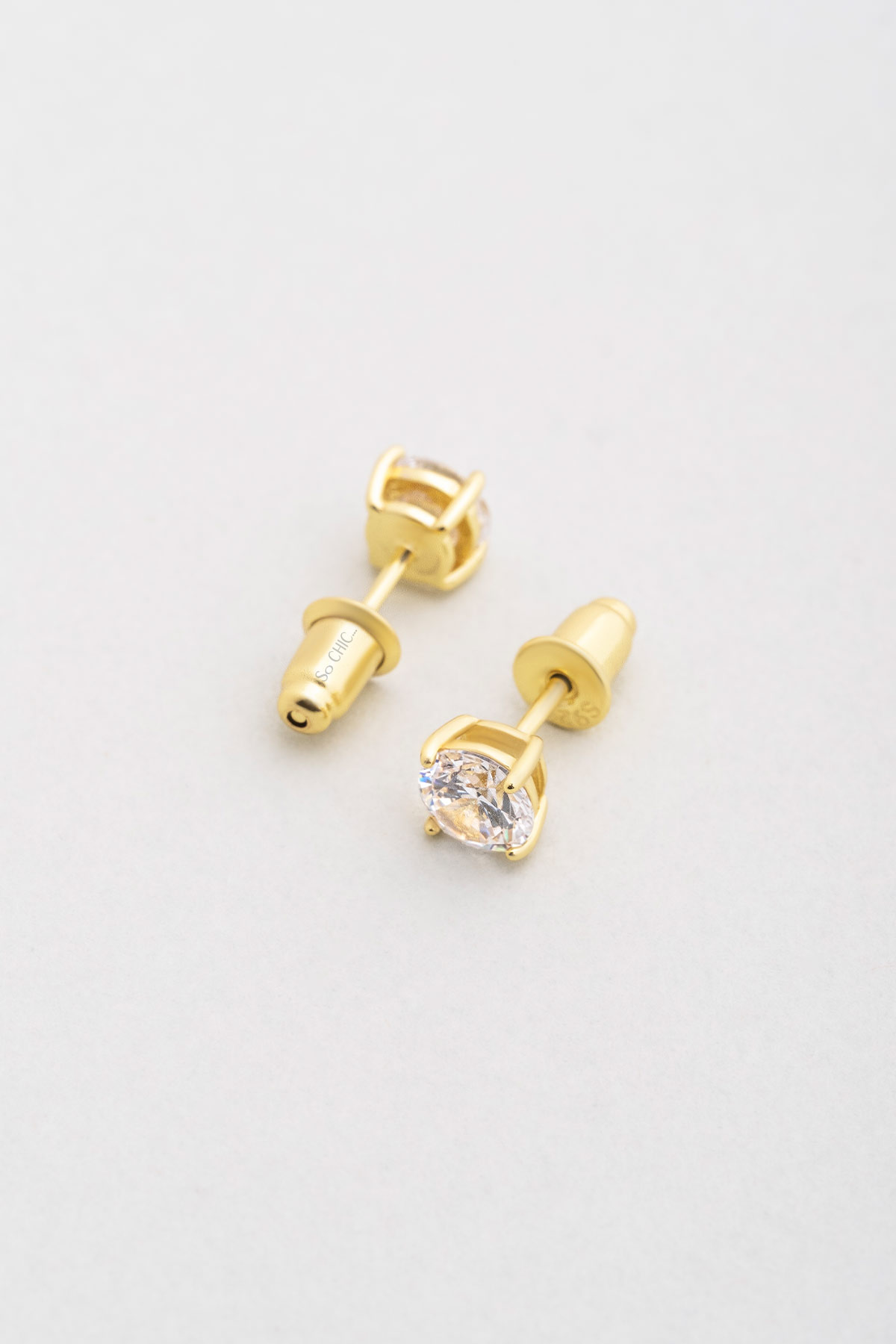 Tektaş 5 Mm 18 Ayar Sarı Kaplama Unisex Gümüş Küpe 5016030144