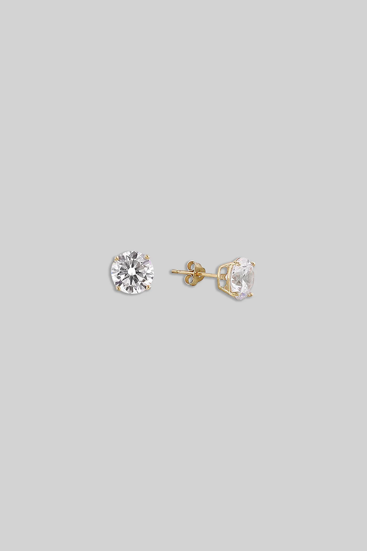 Solitaire 5mm 18 Carat Yellow Plated Unisex Silver Earring
