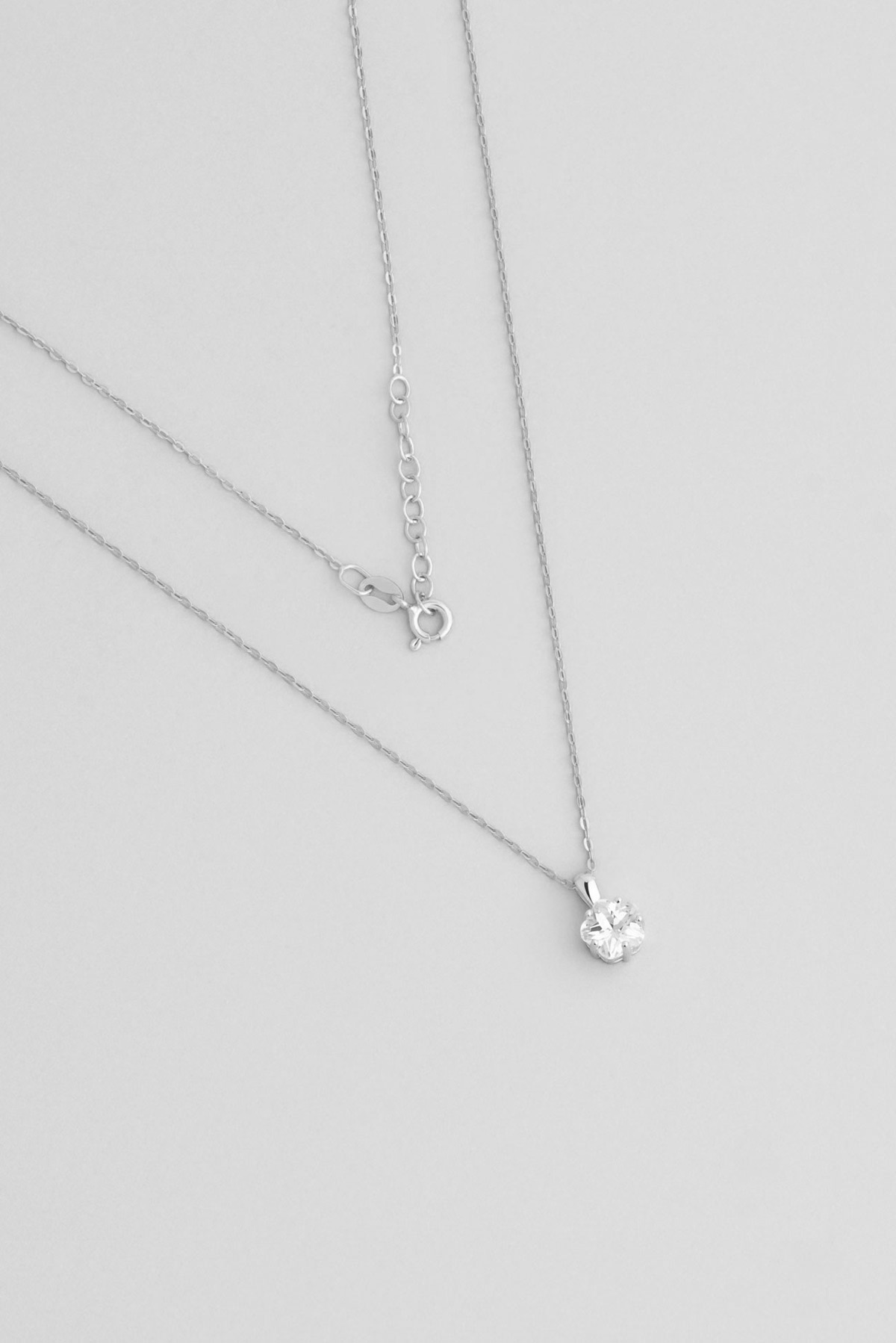 Flower Cut 6mm18K White Gold Plated Silver Necklace