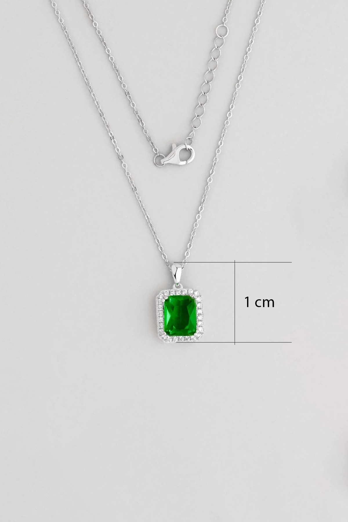 Resim Doğanın Renkleri 18 Ayar Beyaz Altın Kaplama 45 Cm Gümüş Baget Kolye