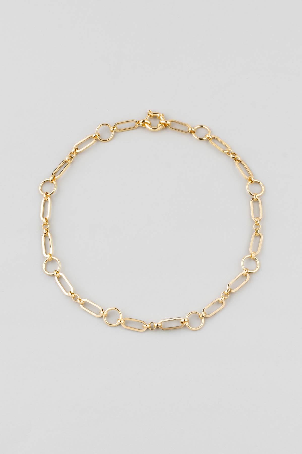 Modern Design 18 Karat Yellow Gold Plated 45 Cm Silver Chain Necklace