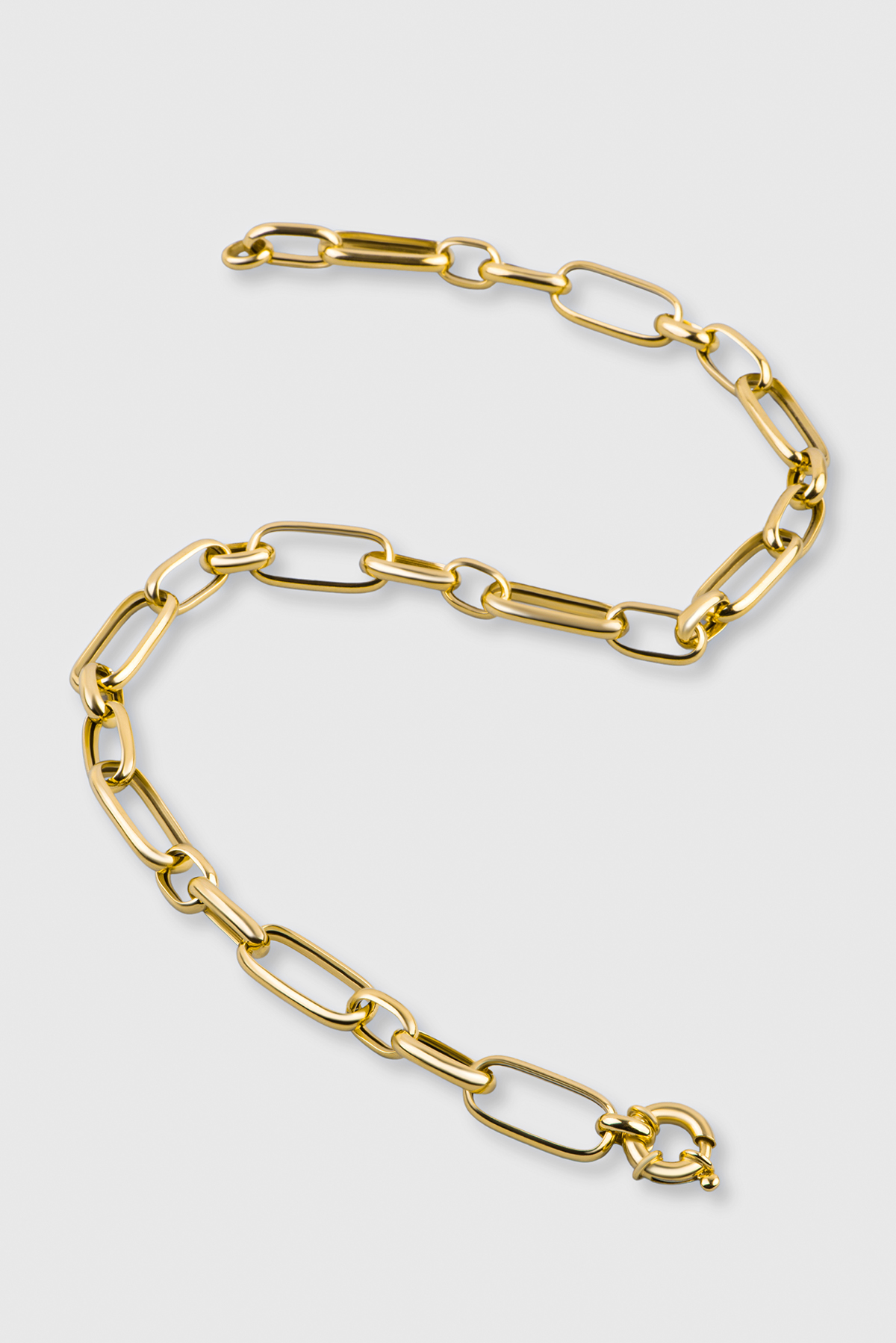 Hollow Modern Design 18 Karat Yellow Gold Plated Silver Design Necklace