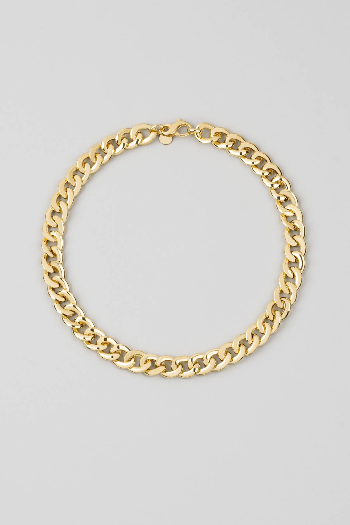 Hollow 18 Karat Yellow Gold Plated 45 Cm Silver Chain Necklace