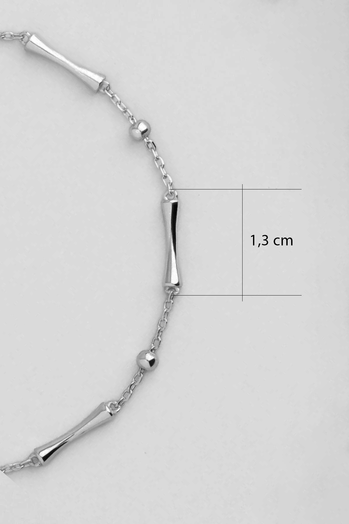 Minimal Tasarım 18 Ayar Beyaz Altın Kaplama 19 Cm Gümüş Minimal Bileklik
 5139699999_2