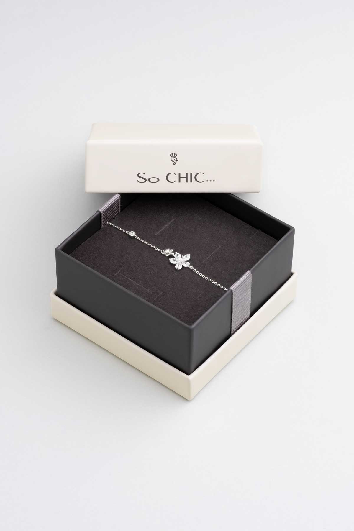 Gelincik 18 Ayar Beyaz Altın Kaplama 19 Cm Gümüş Bileklik 5152900199_4