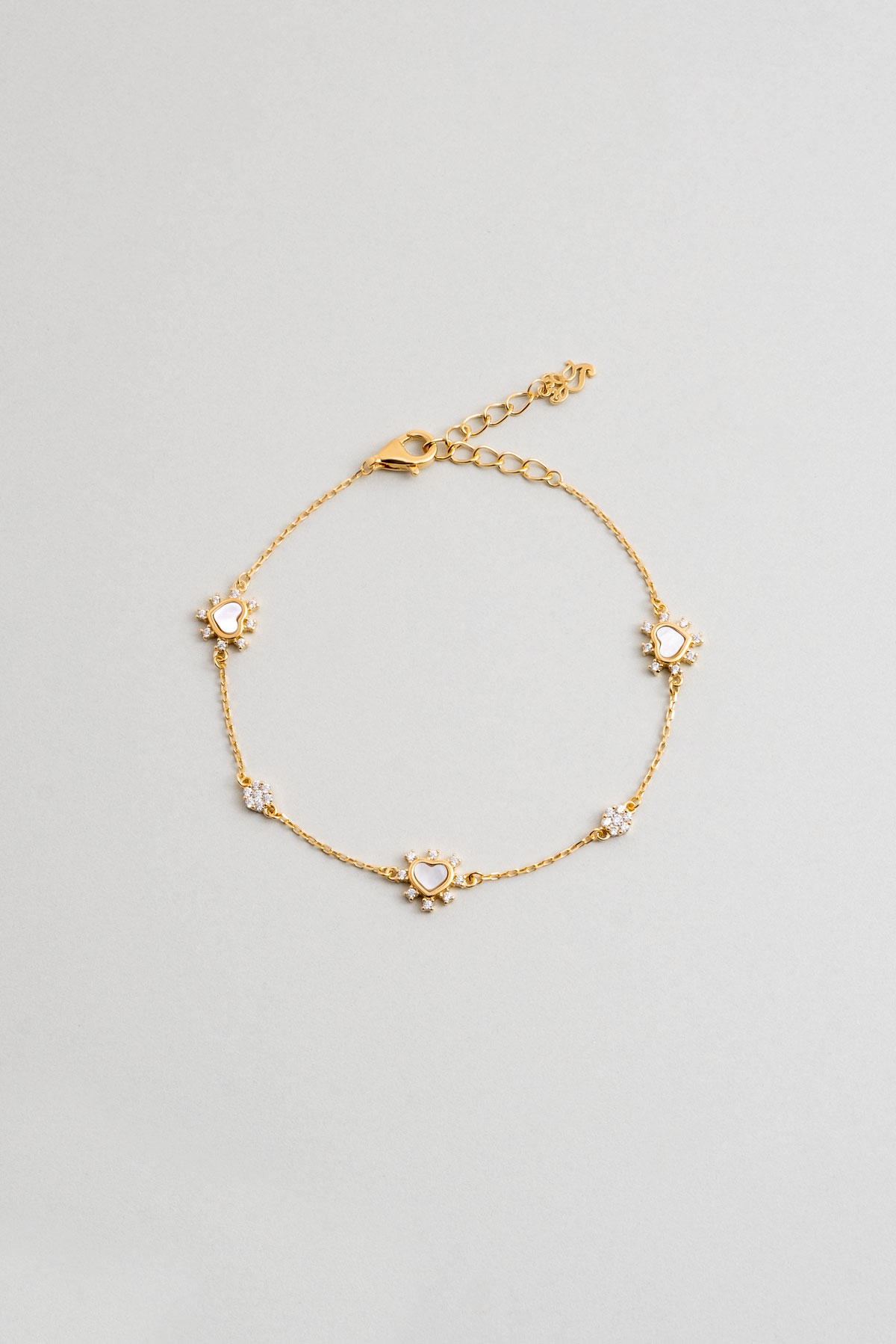 Resim Aşk Yıldızı 18 Ayar Sarı Altın Kaplama 19 Cm Gümüş Minimal Bileklik