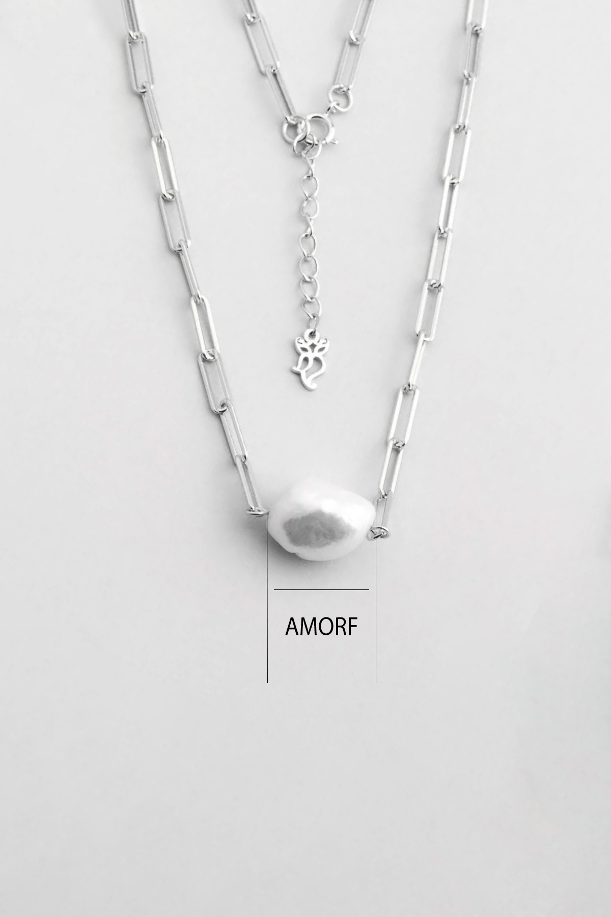 Beyaz İnci 18 Ayar Beyaz Altın Kaplama 45 Cm Gümüş Zincir Kolye
 5168566299_2